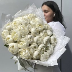 buket belyh pionov 31 pion 2